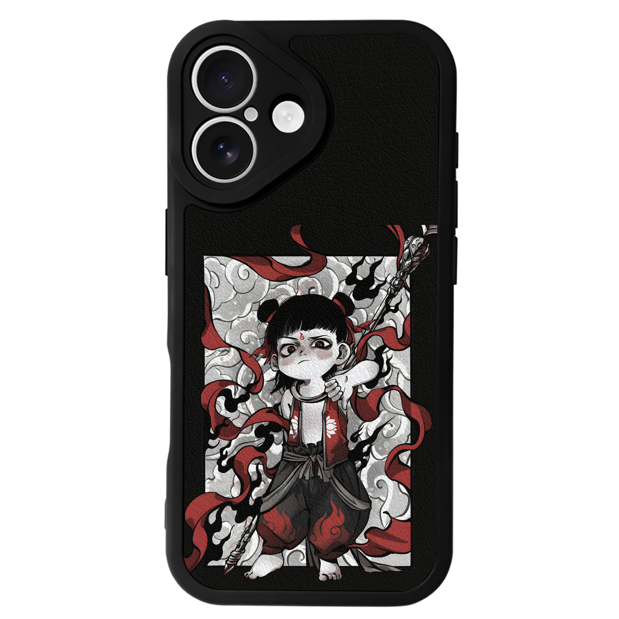 （画像用） Ne Zha 2 ナタ 魔童の大暴れ 【iPhone 16シリーズ対応】シリコンスマホケース（レザー調） 材質：シリコン